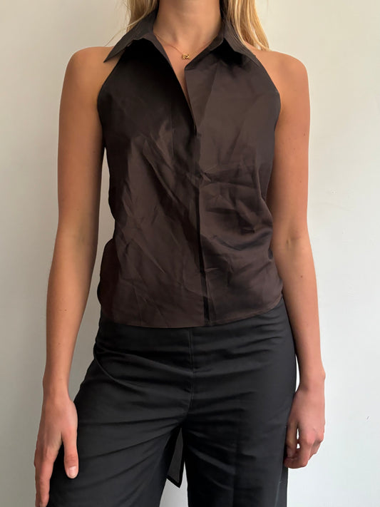 Brown Mesh Multiway Polo