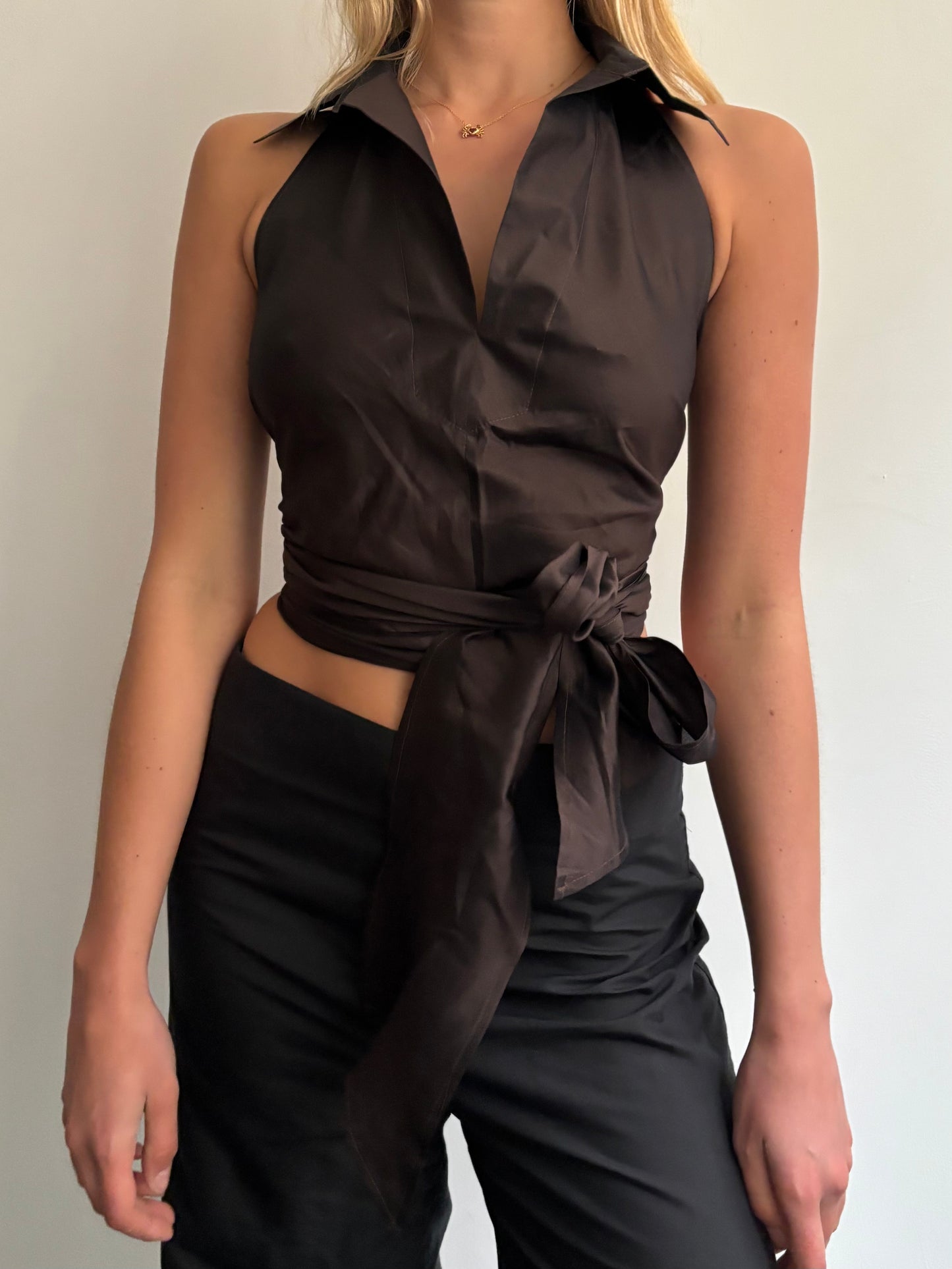 Brown Mesh Multiway Polo