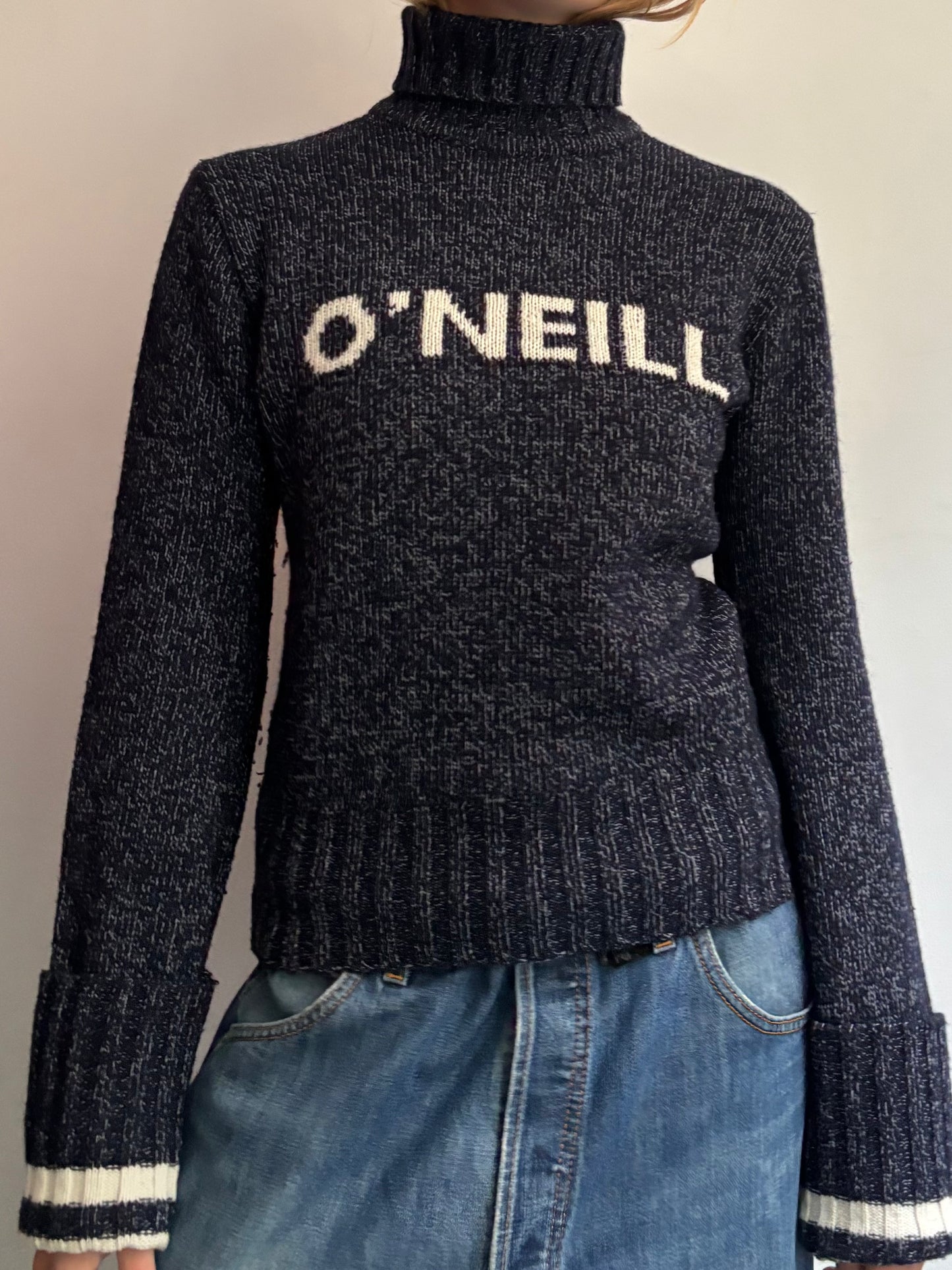 Navy Knitted Roll Neck