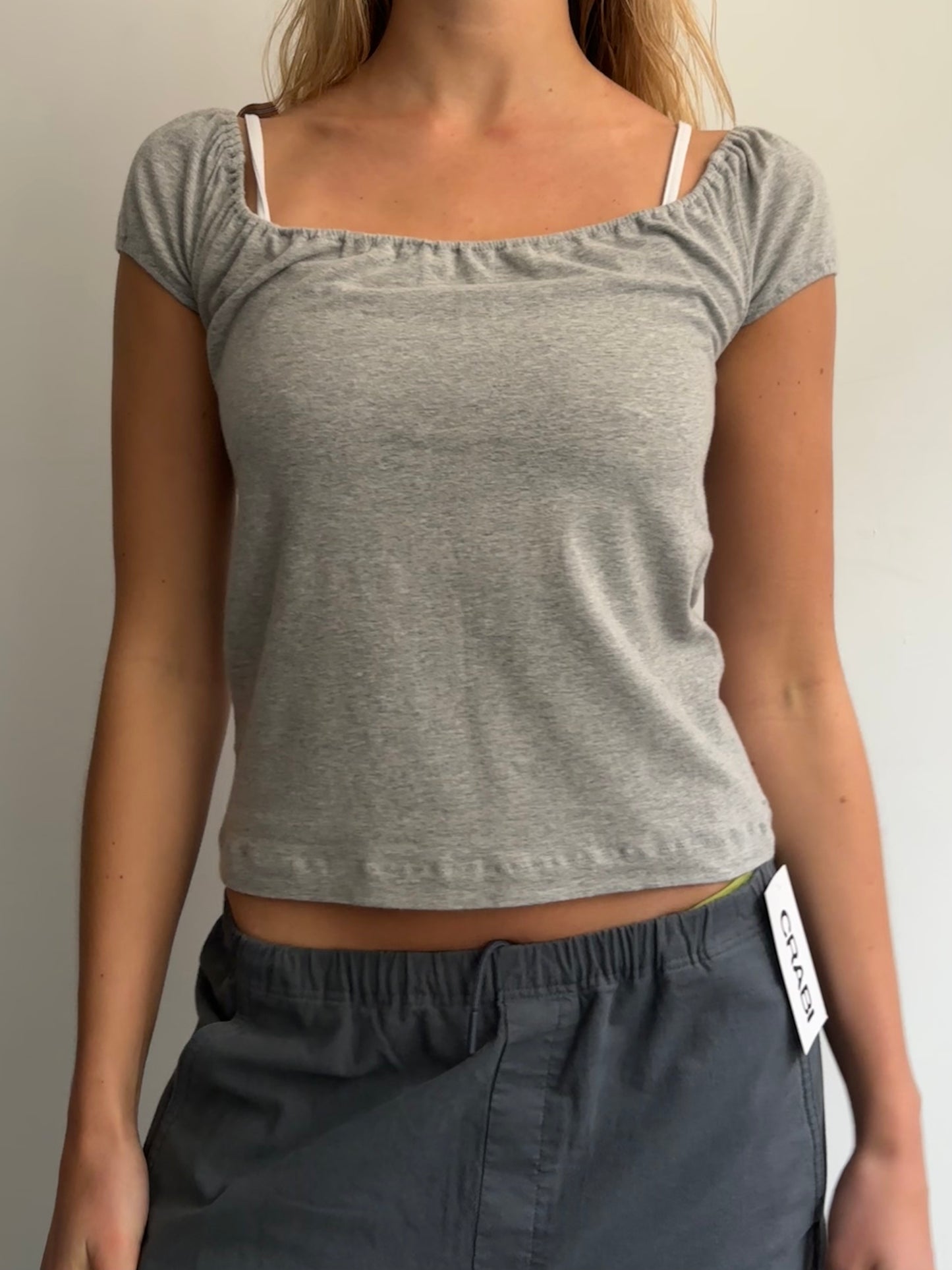 Burberry Grey Milkmaid Top