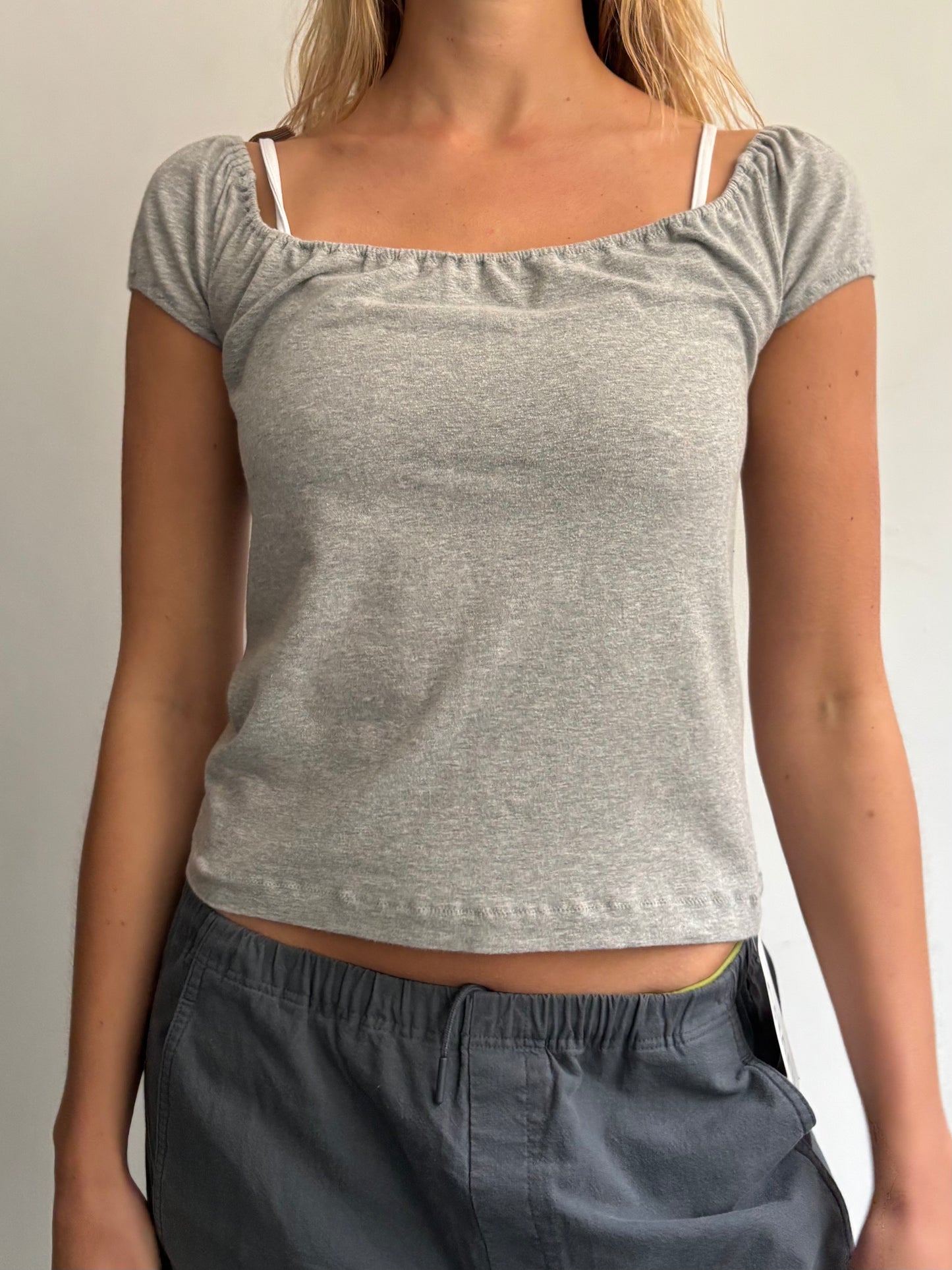 Burberry Grey Milkmaid Top