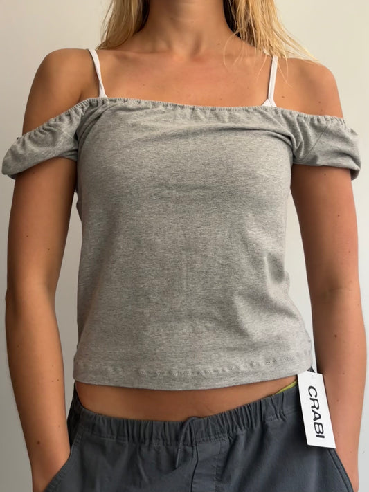 Burberry Grey Milkmaid Top