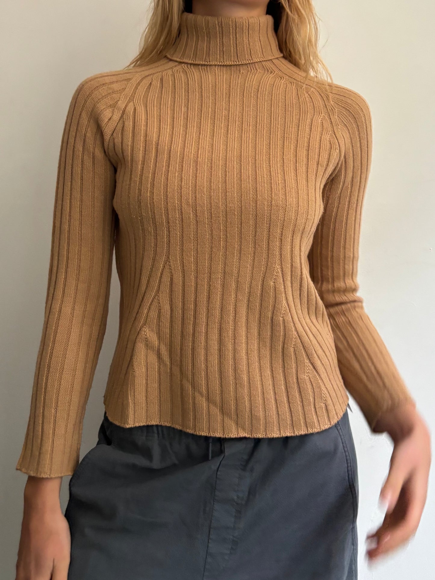 Camel Roll Neck Jumper