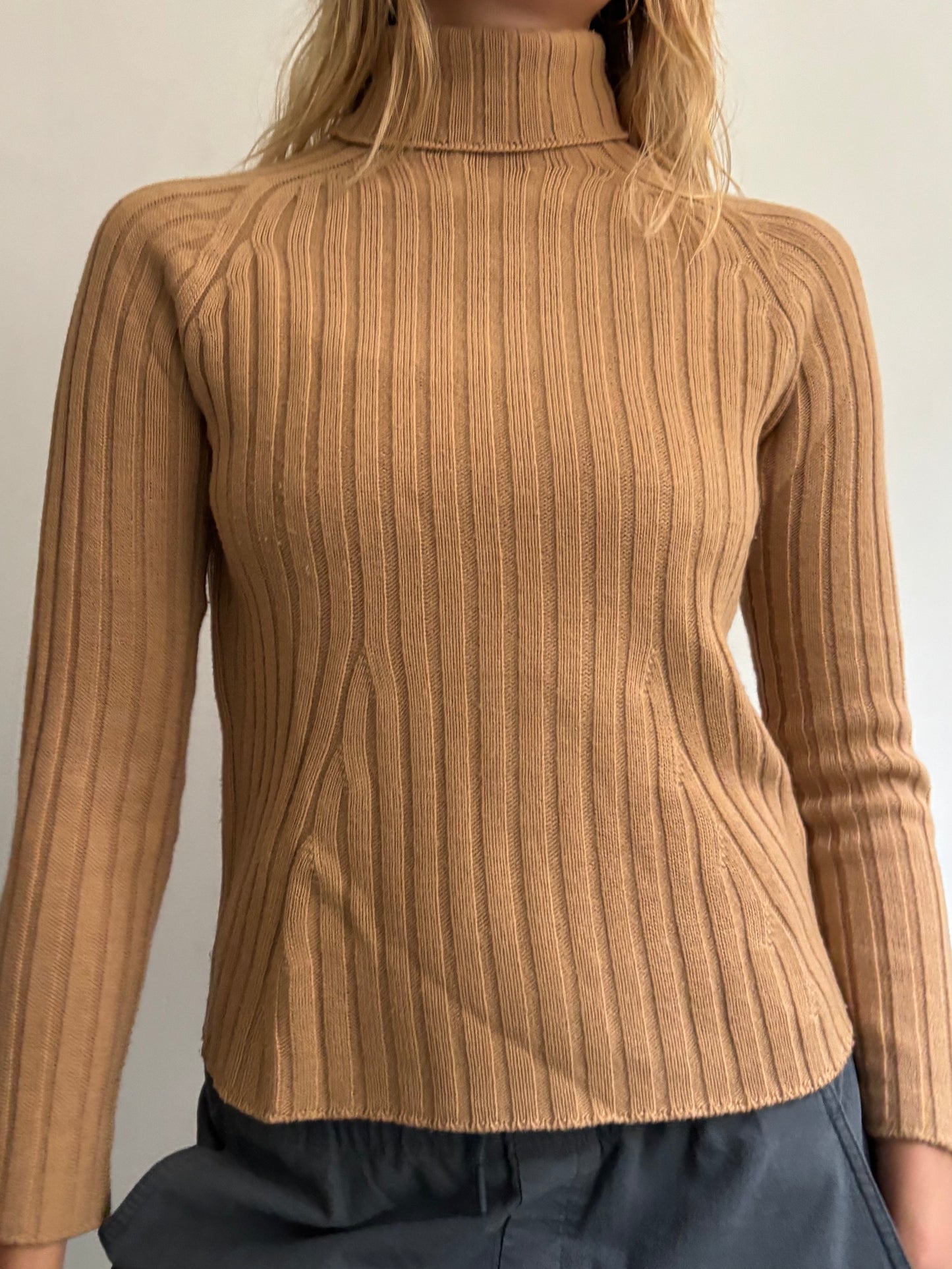Camel Roll Neck Jumper