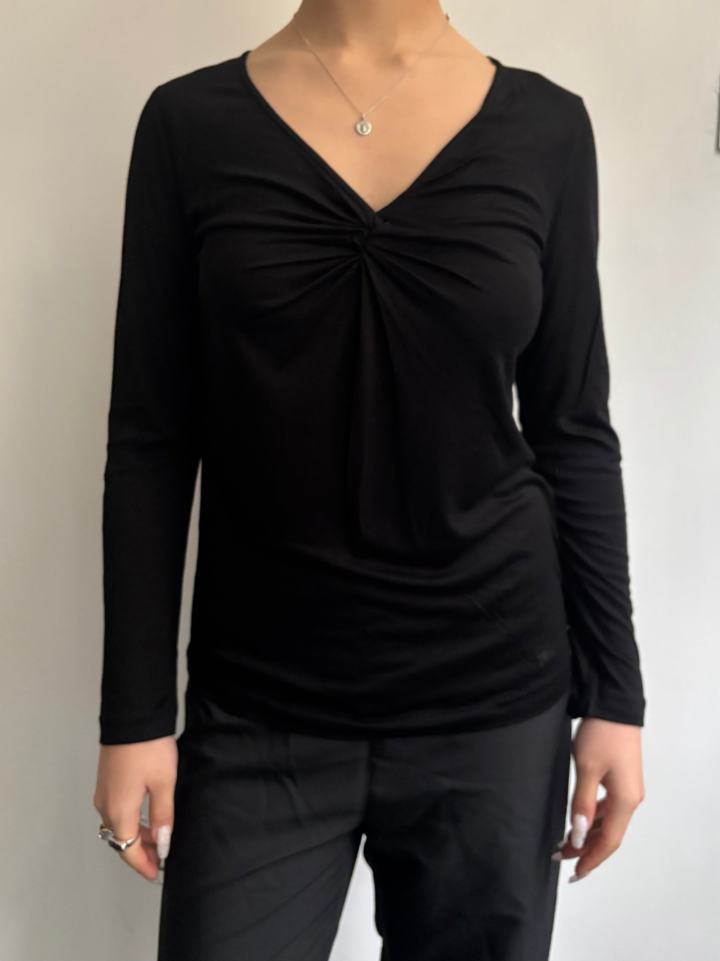 Slinky Black Burberry Blouse