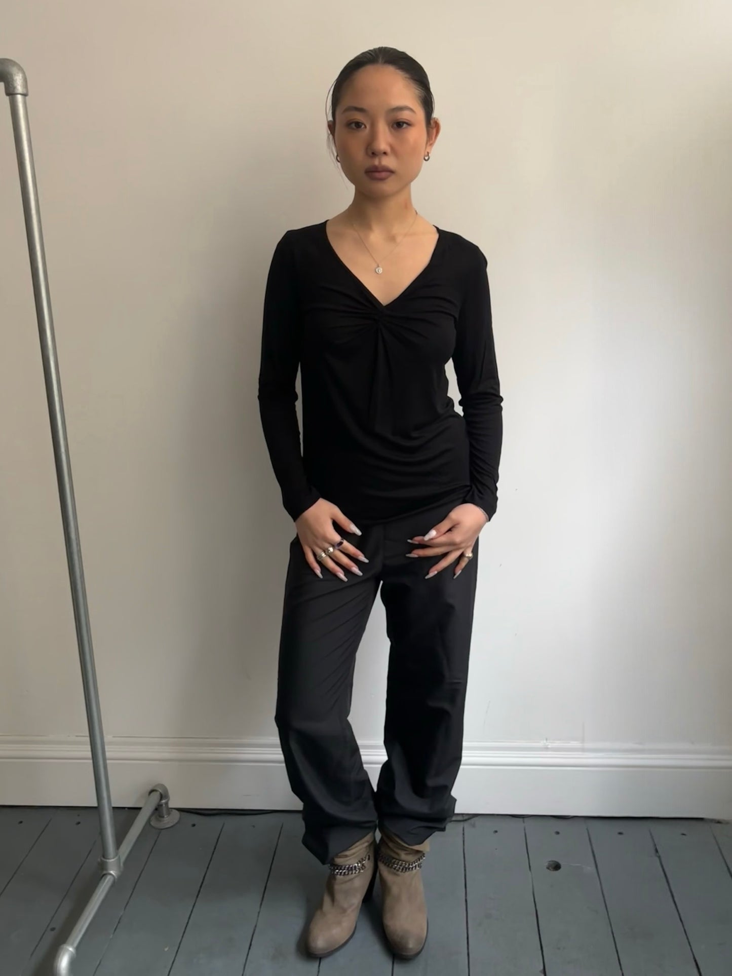 Slinky Black Burberry Blouse
