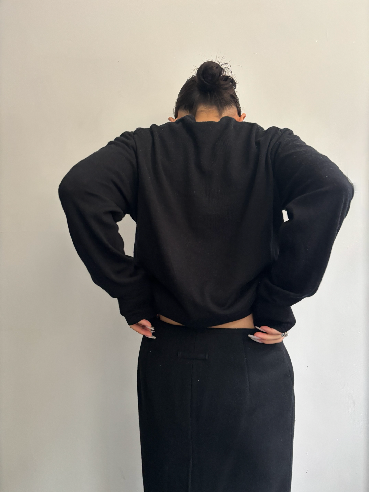 Jean Paul Gaultier Black Wool Maxi Skirt