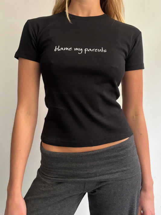 Black Vintage Baby Tee