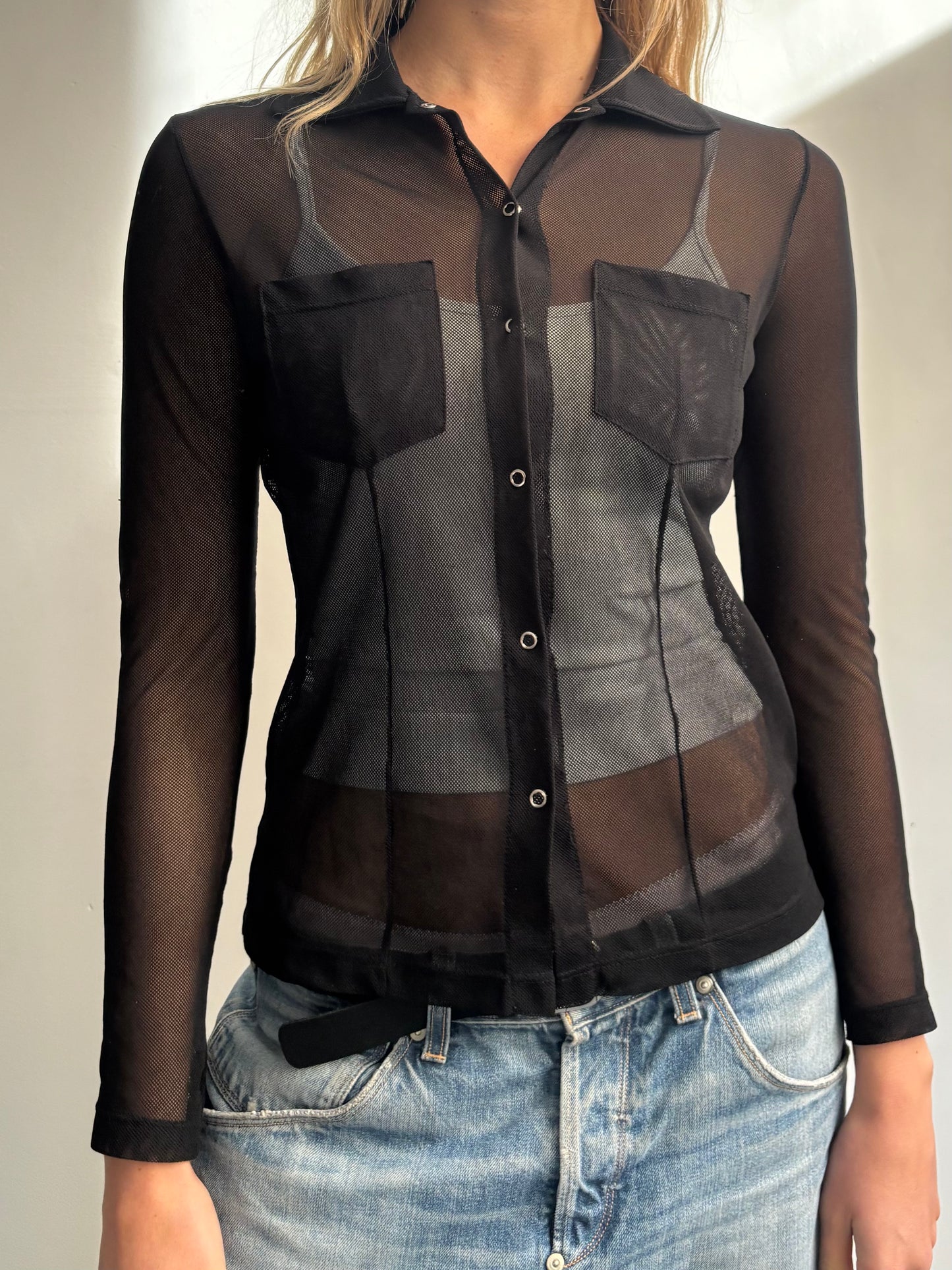 Black Mesh Shirt