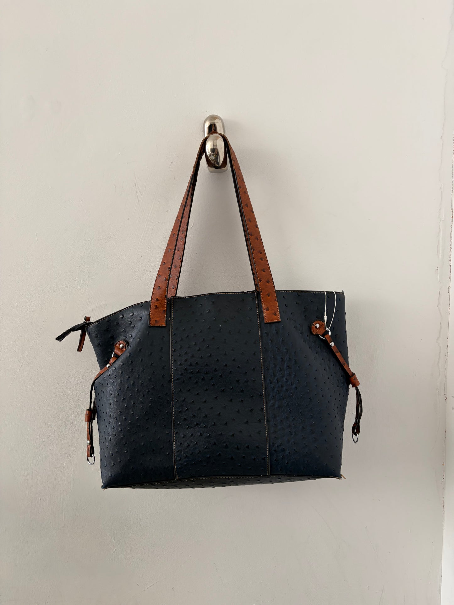 Ostrich Look Leather Bag