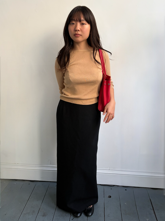 Jean Paul Gaultier Black Wool Maxi Skirt
