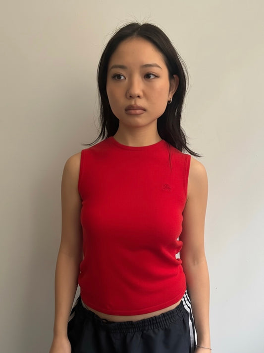 Burberry Red Knit Tank